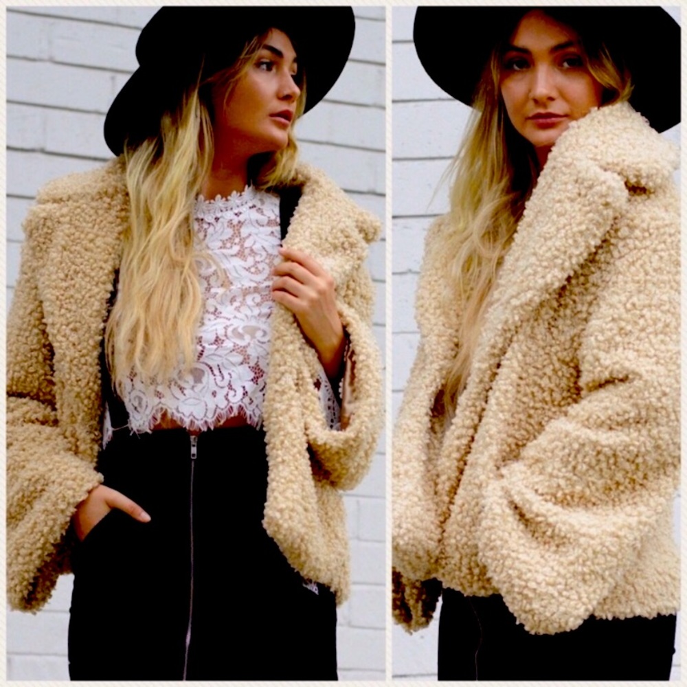 Faux fur teddy jacket